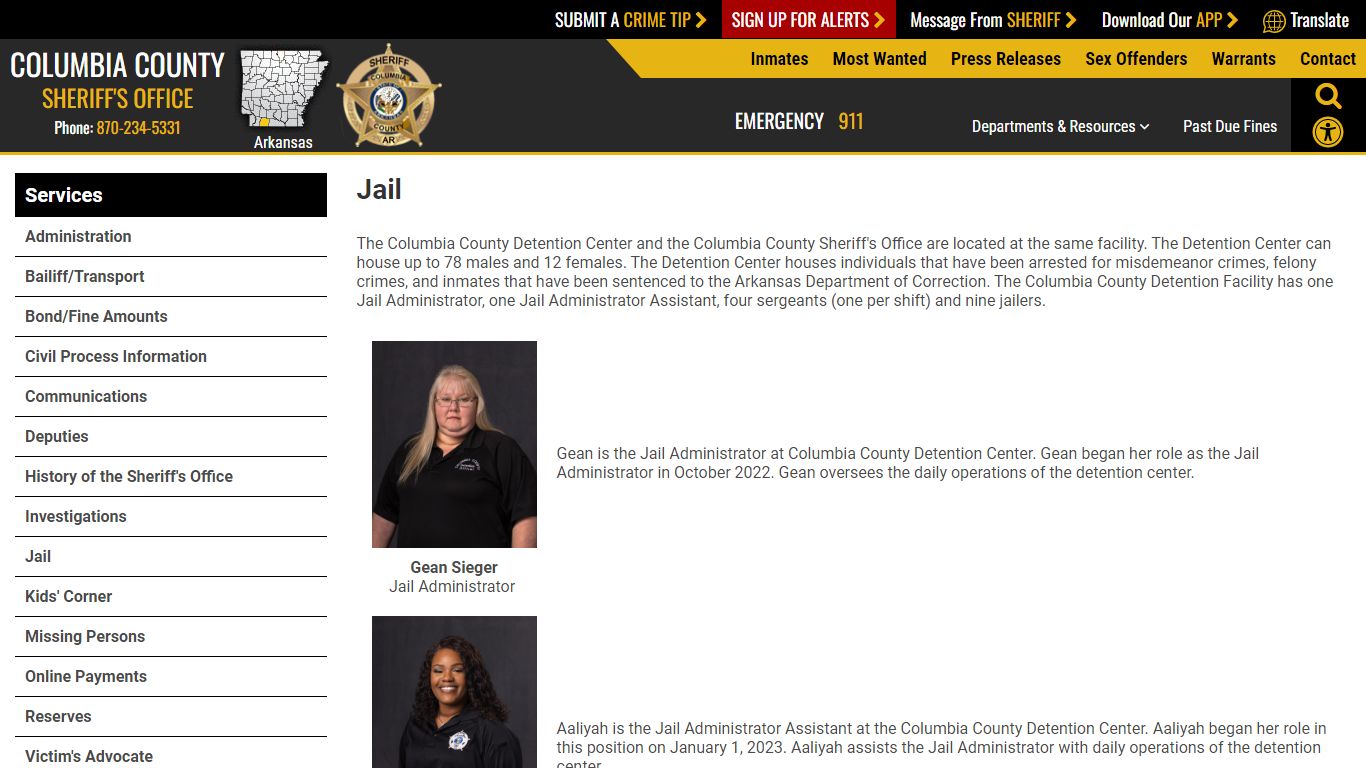 Jail - Columbia County Sheriff AR